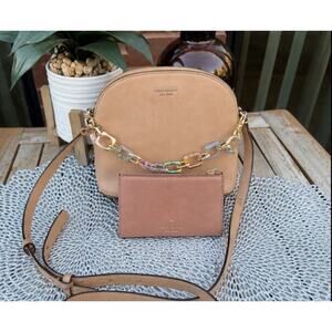 Kate Spade New York Dome Crossbody Bag & Card Holder Set Blush Pink Neutral